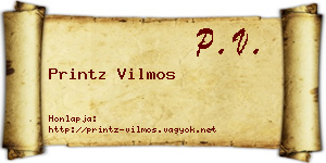 Printz Vilmos névjegykártya